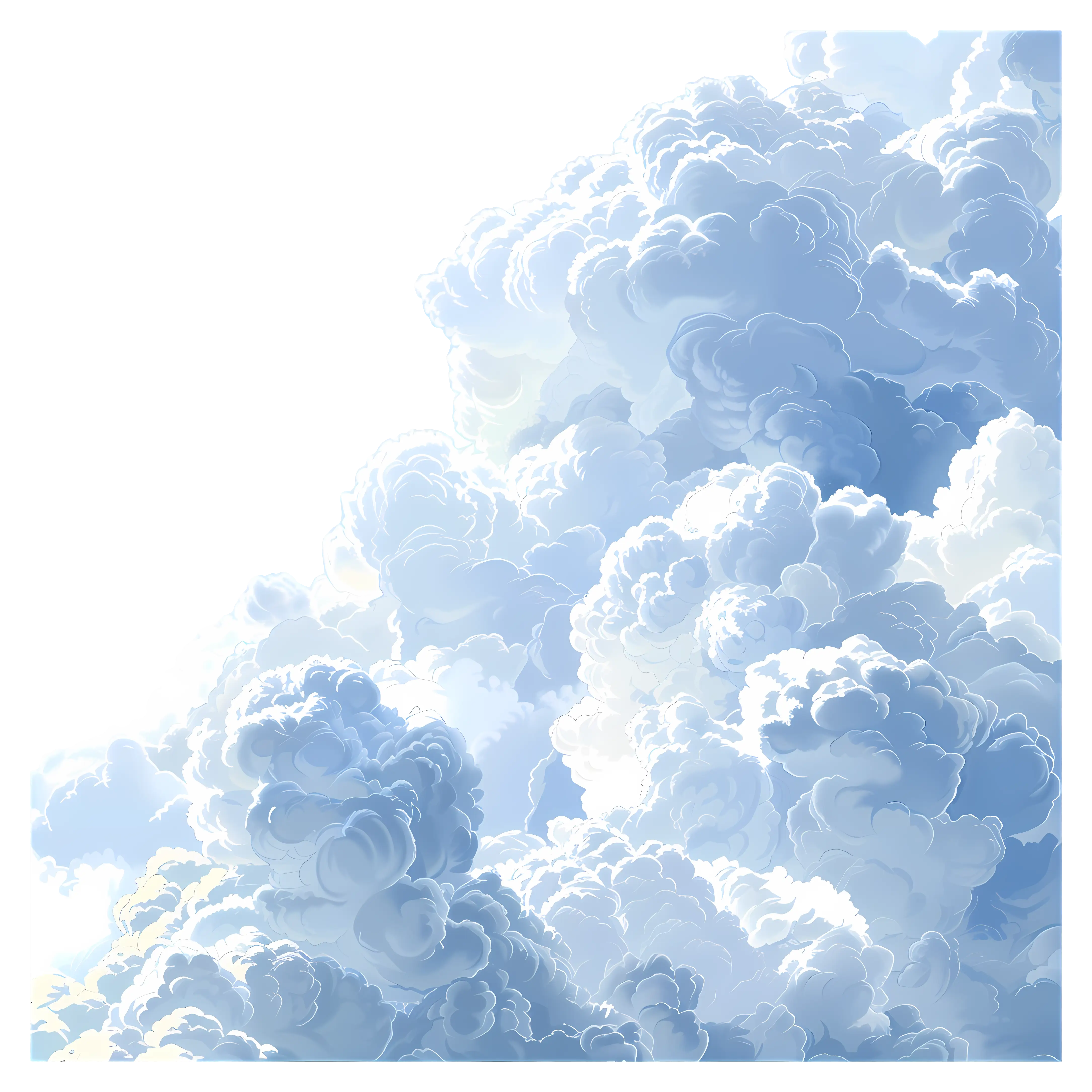 Fluffy Clouds with Bright Sky