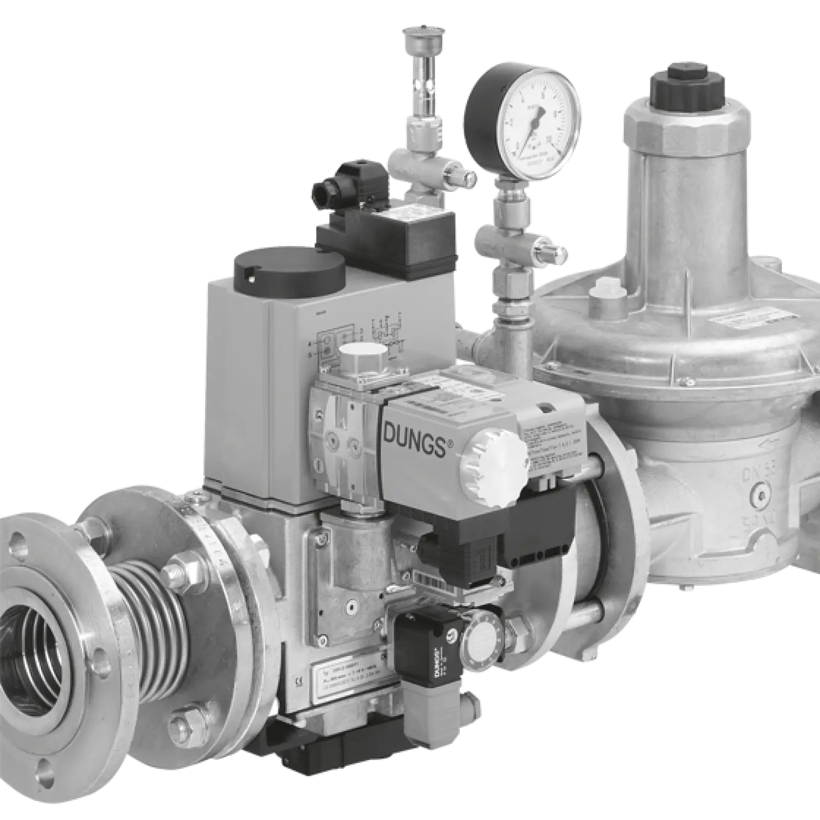 Industrial Gas Valve with Pressure Gauge