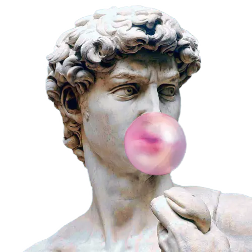 Classical Statue Blowing Bubble Gum