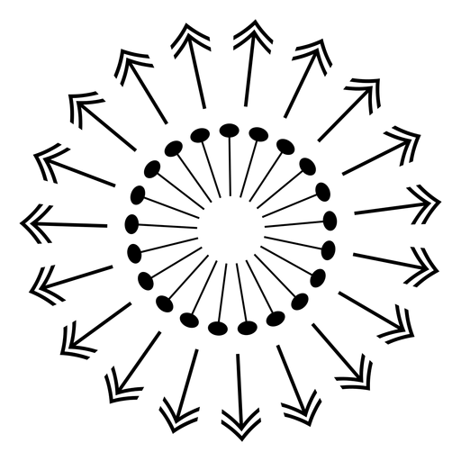 Circular Pattern of Arrows Pointing Outward