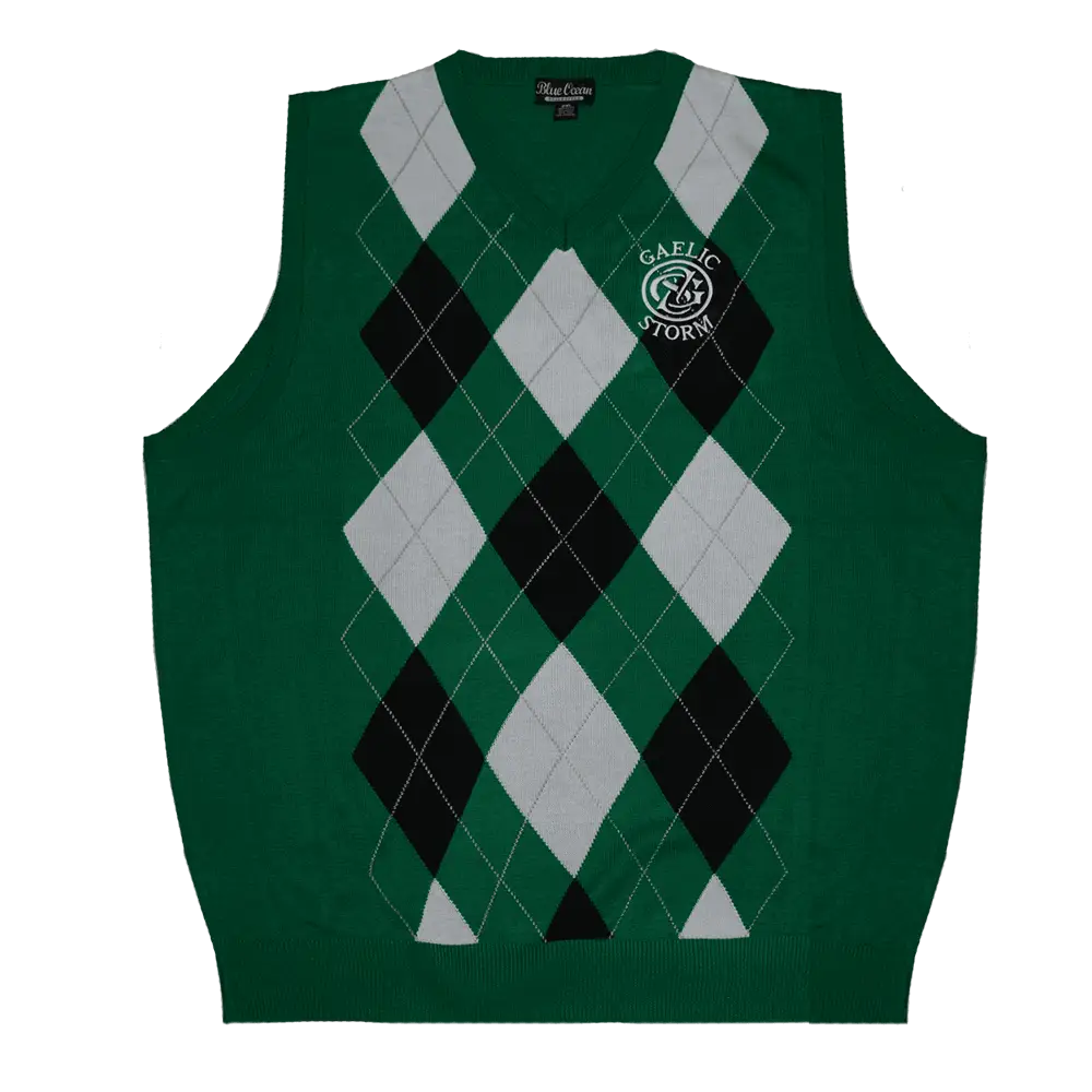 Green Argyle Design Sweater Vest