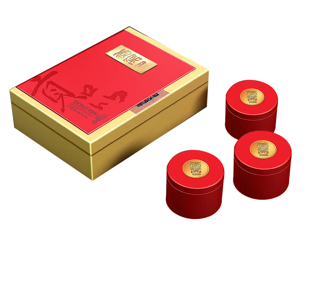Red Gift Box with Cylinders