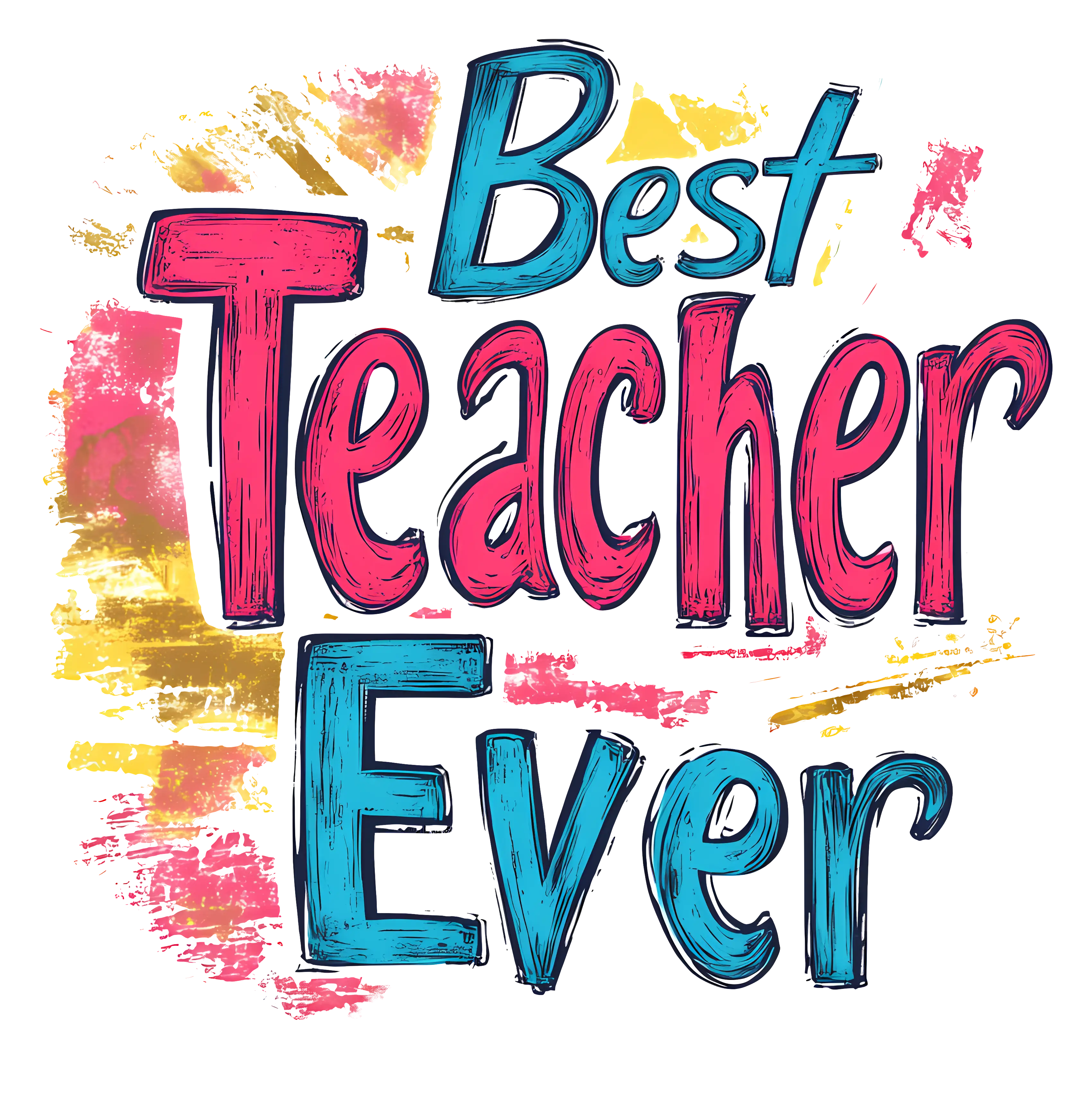 Best Teacher Ever Typography Design