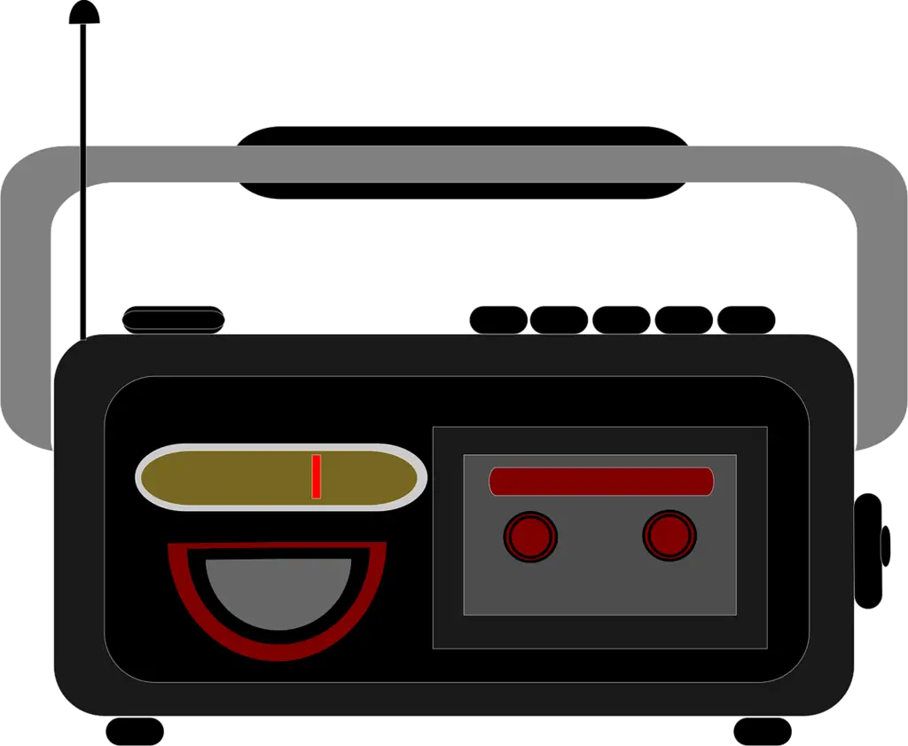 Black Icon of a Retro Radio