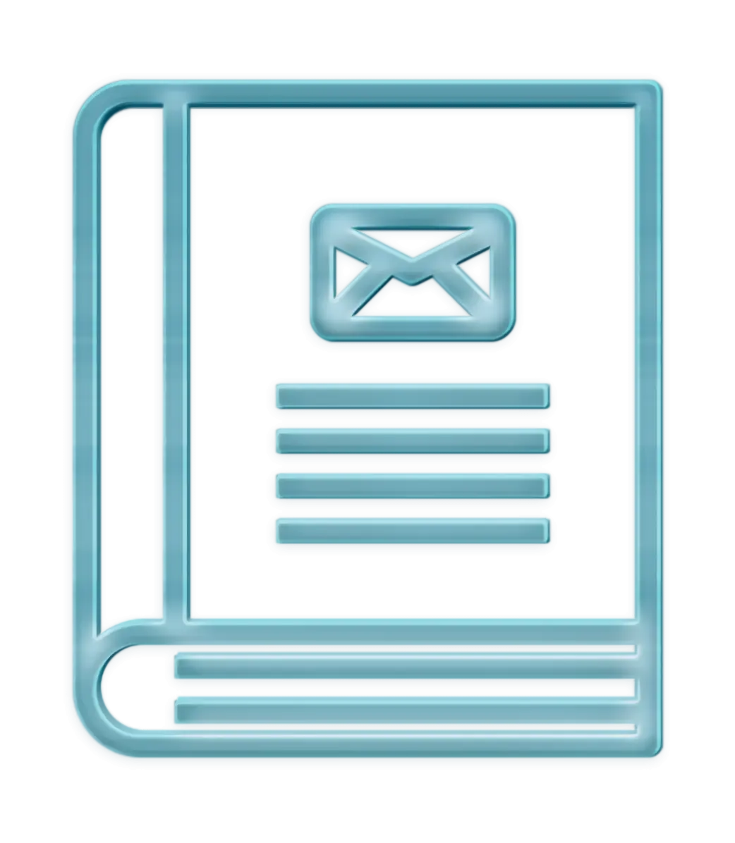 Blue Document Icon with Envelope Design