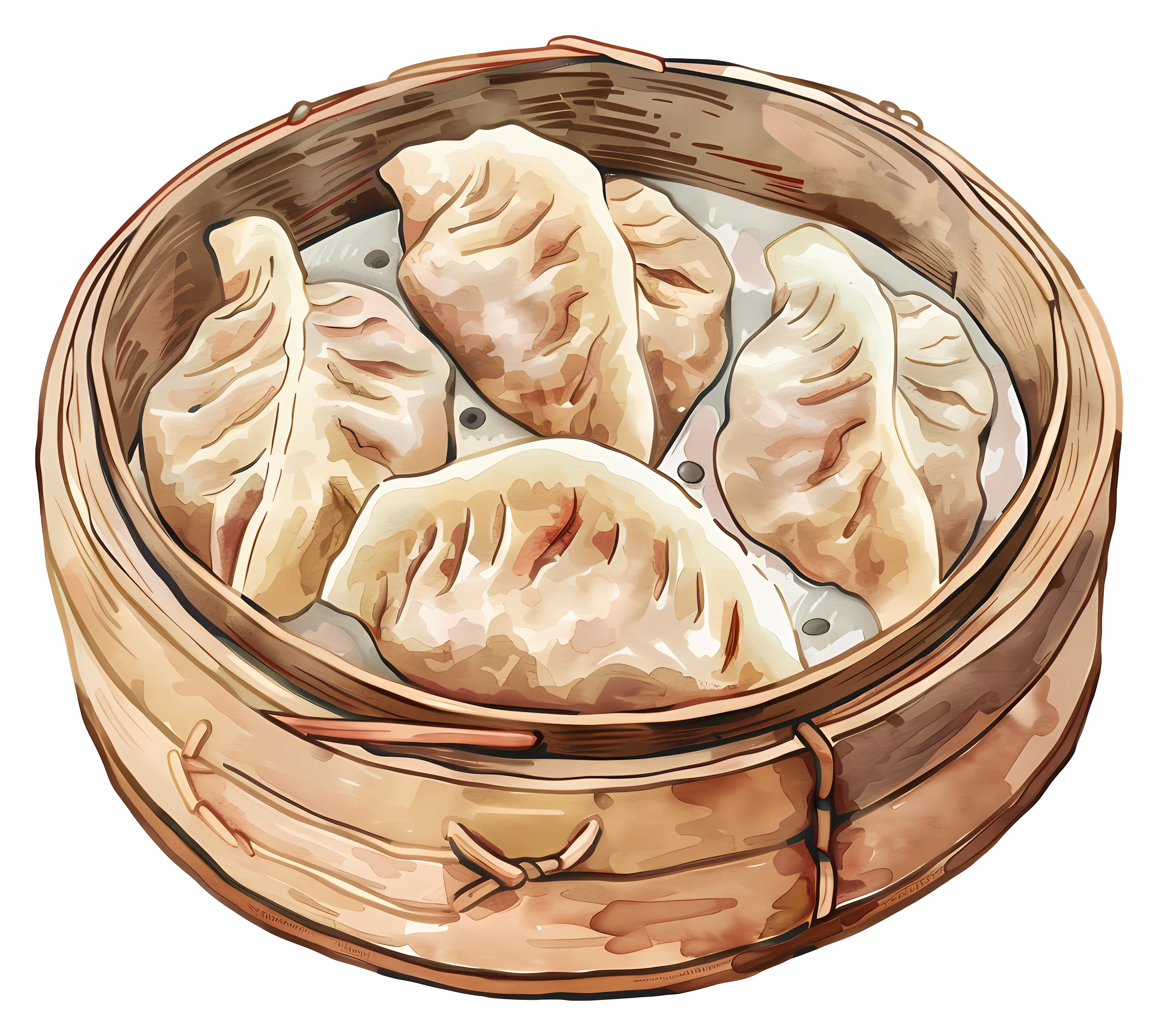 Steamed Dumplings in Bamboo Steamer