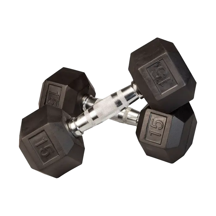 Black Rubber Dumbbells for Strength Training