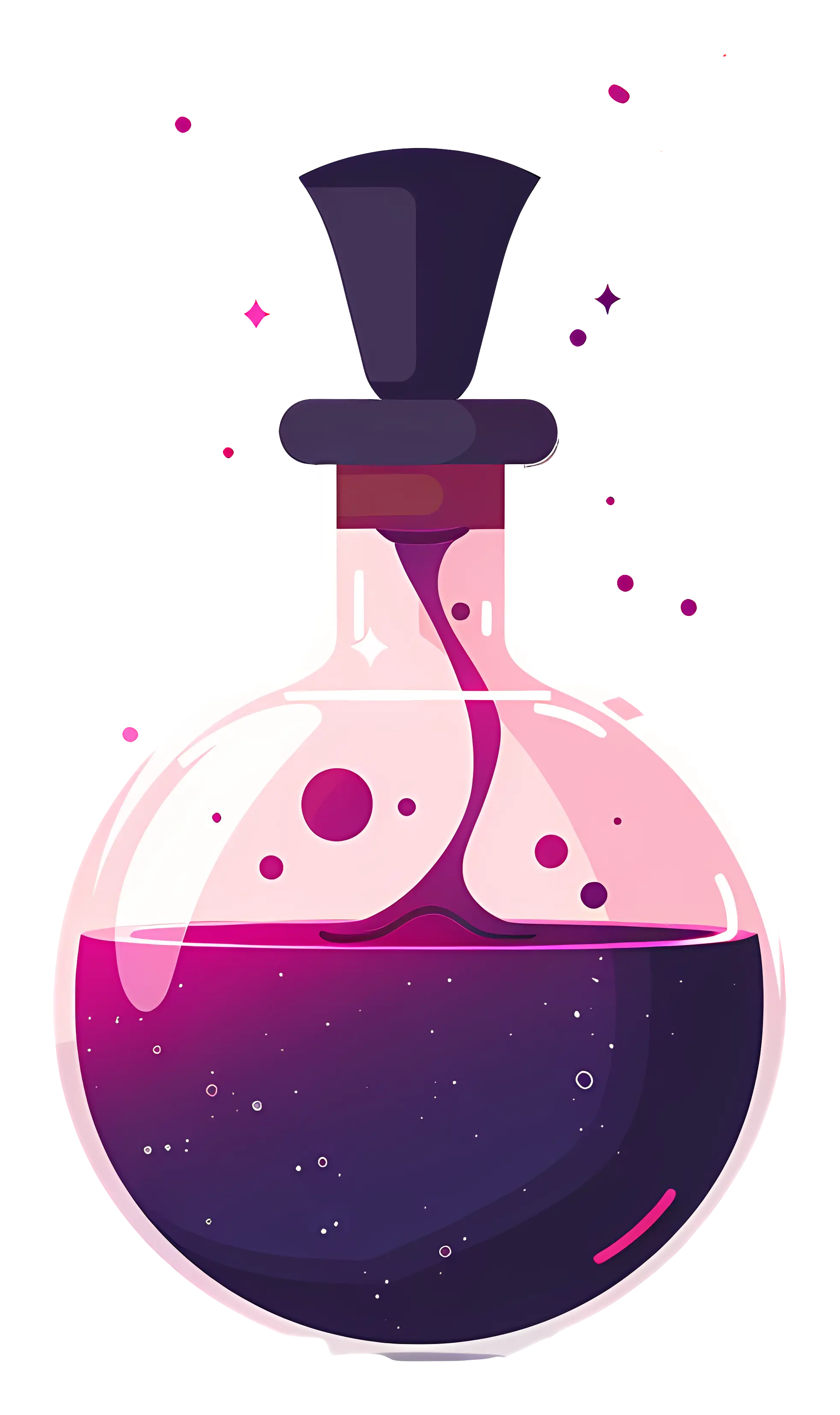 Magical Potion Bottle with Purple Liquid