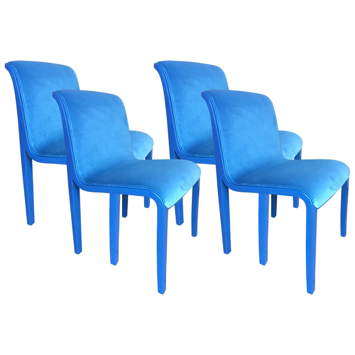 Set of Blue Upholstered Chairs