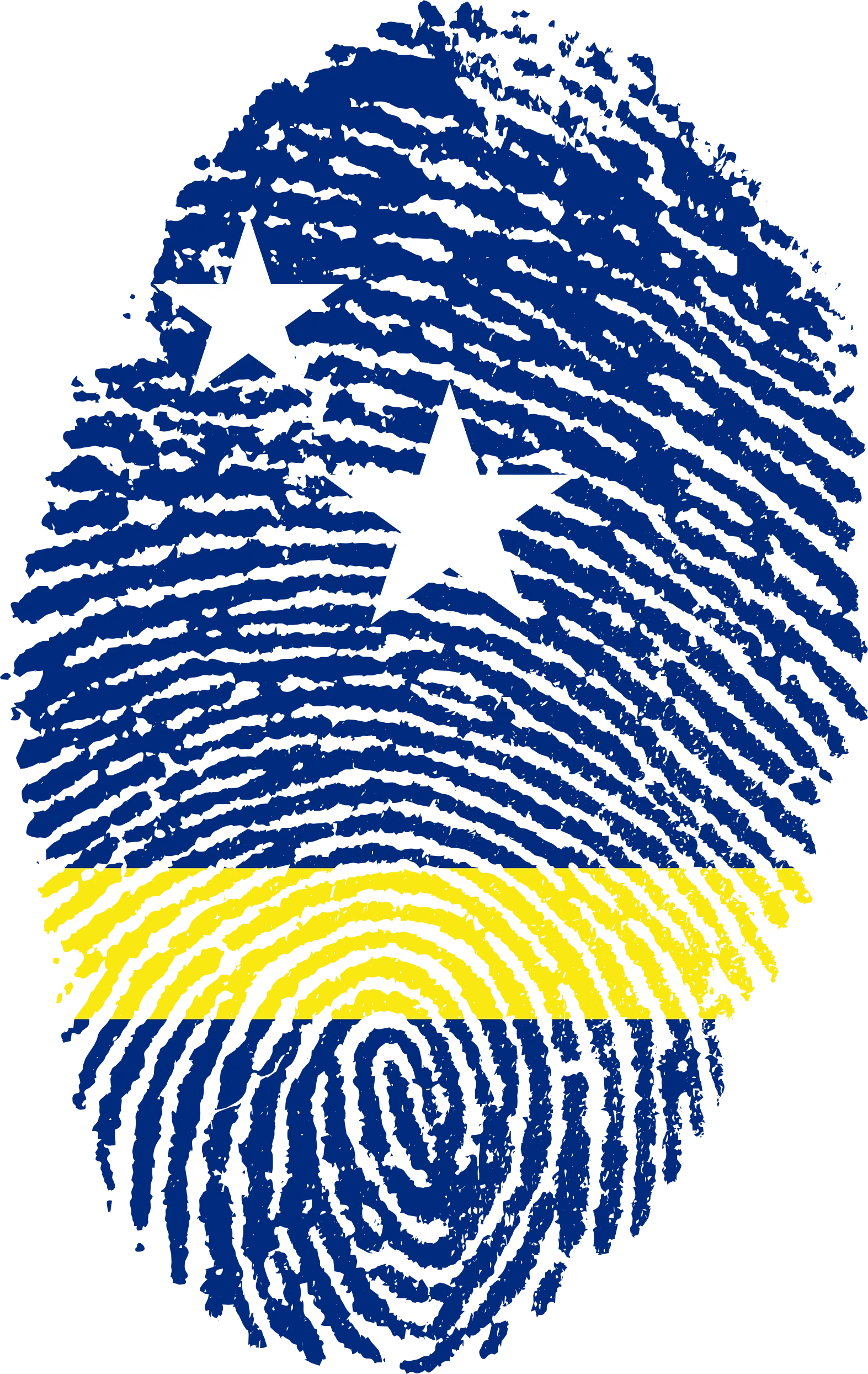 Fingerprint Styled Blue and Yellow Symbol