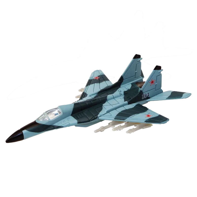 Blue Fighter Jet Model with Missiles