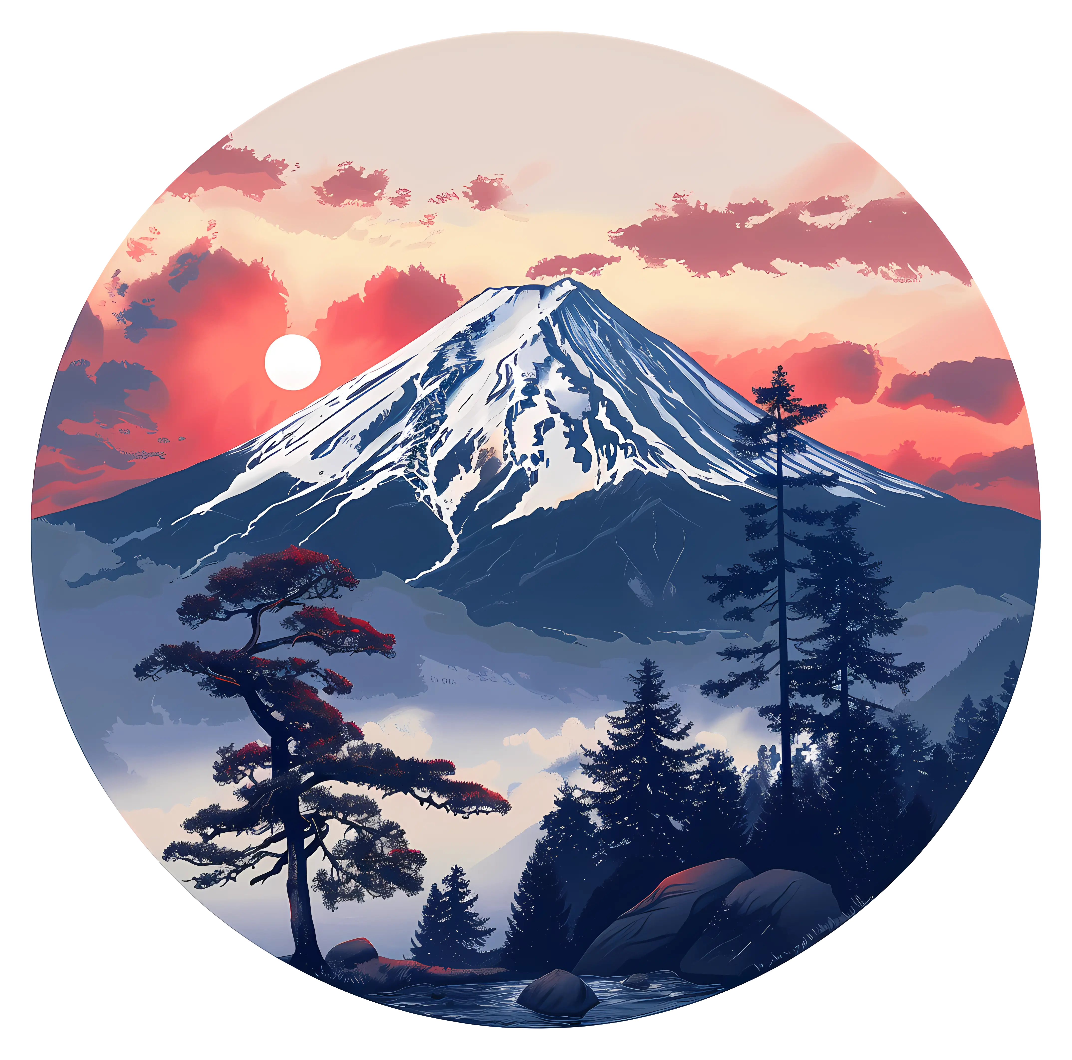 Serene Mountain Landscape with Forest