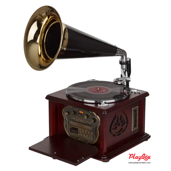 Vintage Gramophone with Record