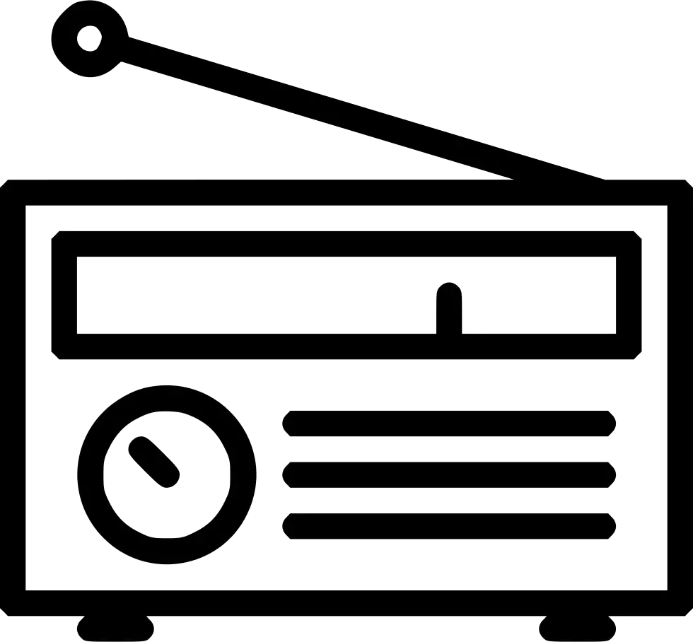 Black Radio Icon with Antenna Design