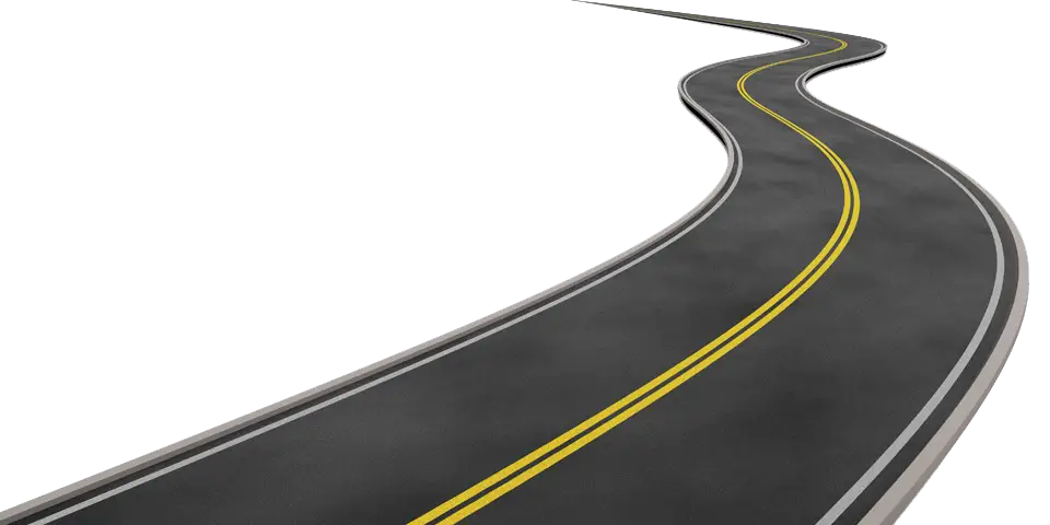 Curved Road with Yellow Dividing Lines
