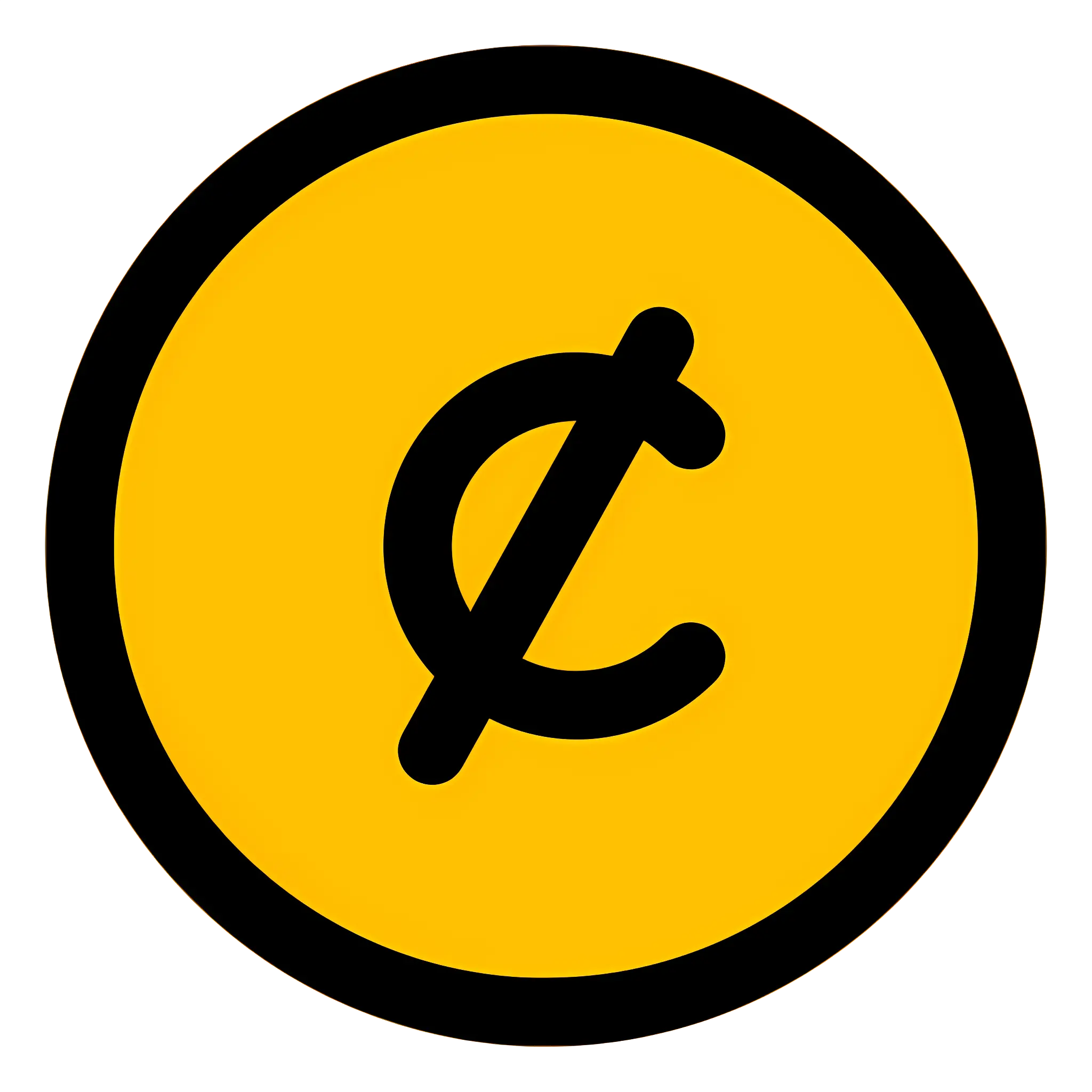 Currency Symbol in Yellow Circle