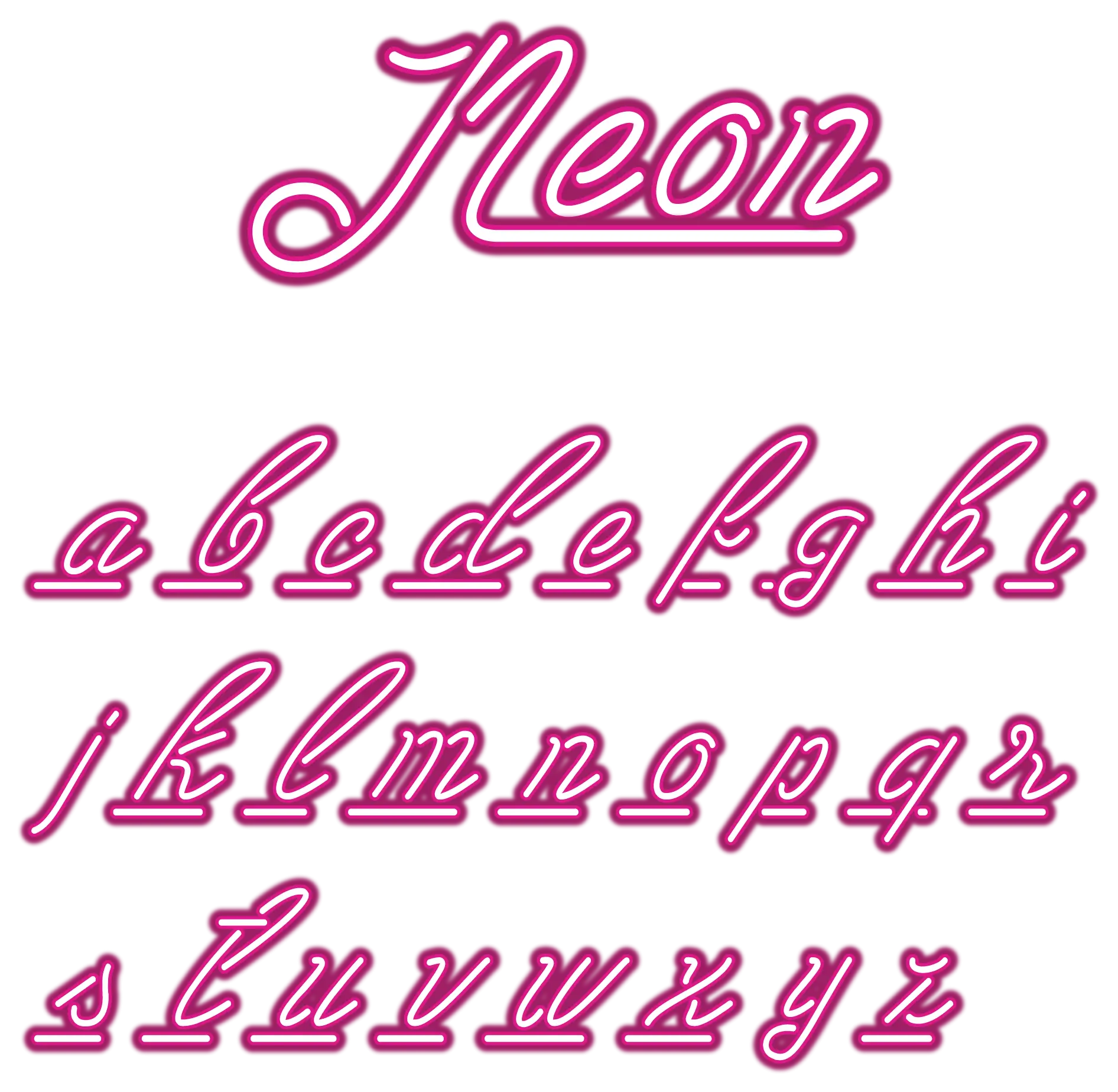 Neon Alphabet Letters