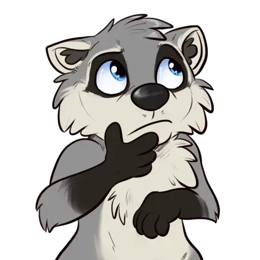 Confused Raccoon Cartoon Illustration