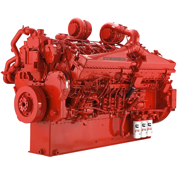 Large Red Diesel Engine Machinery
