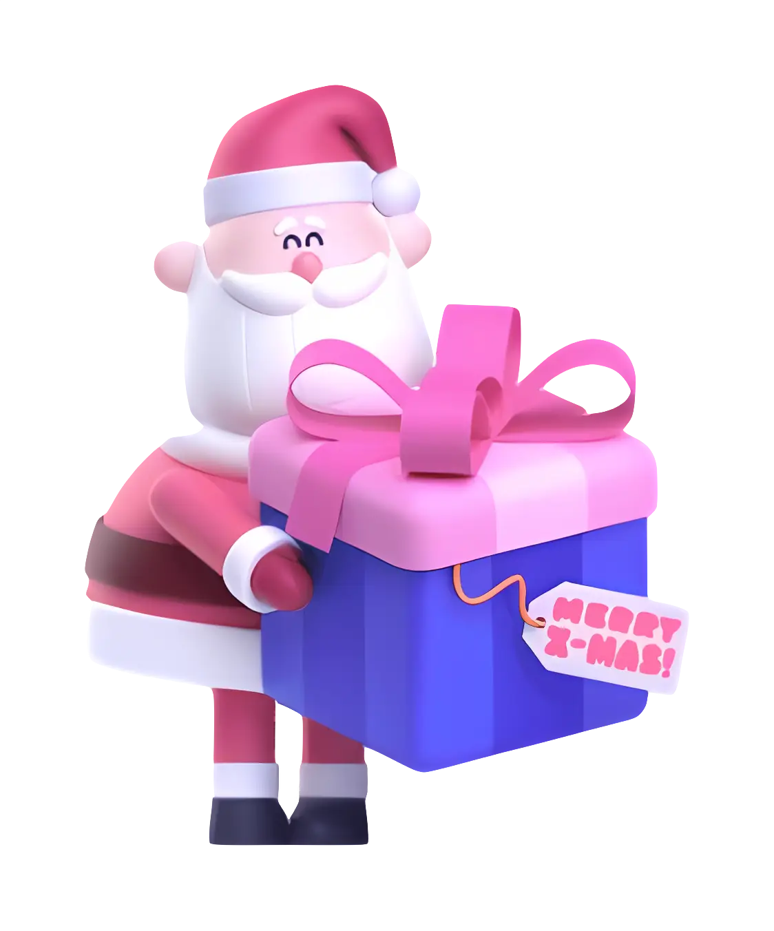 Santa Claus Holding a Christmas Gift