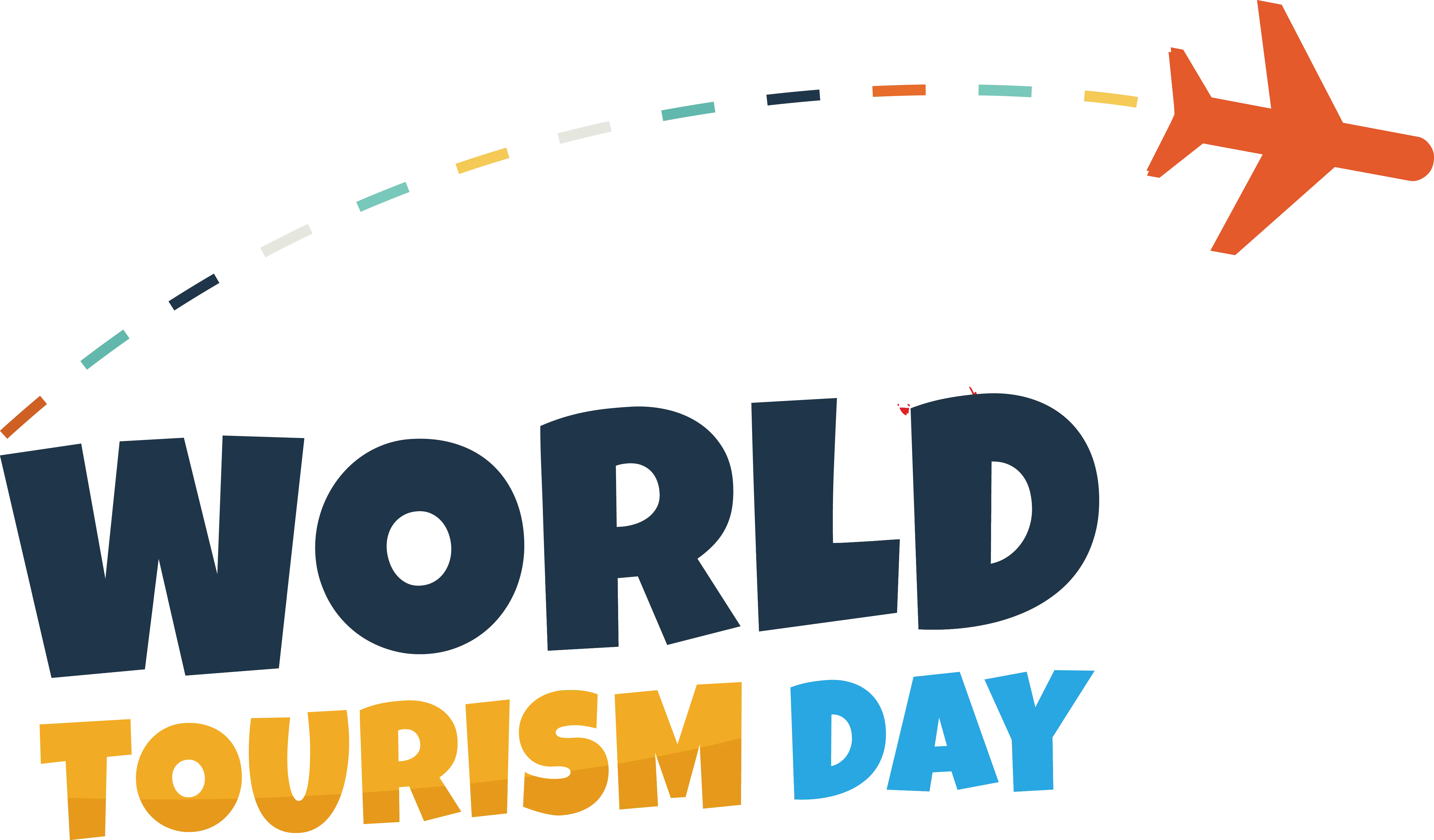 World Tourism Day Celebration Logo with Plane Illustration