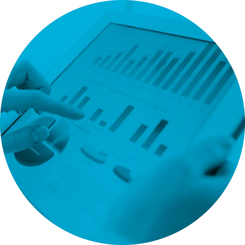 Data Chart Displayed on a Tablet