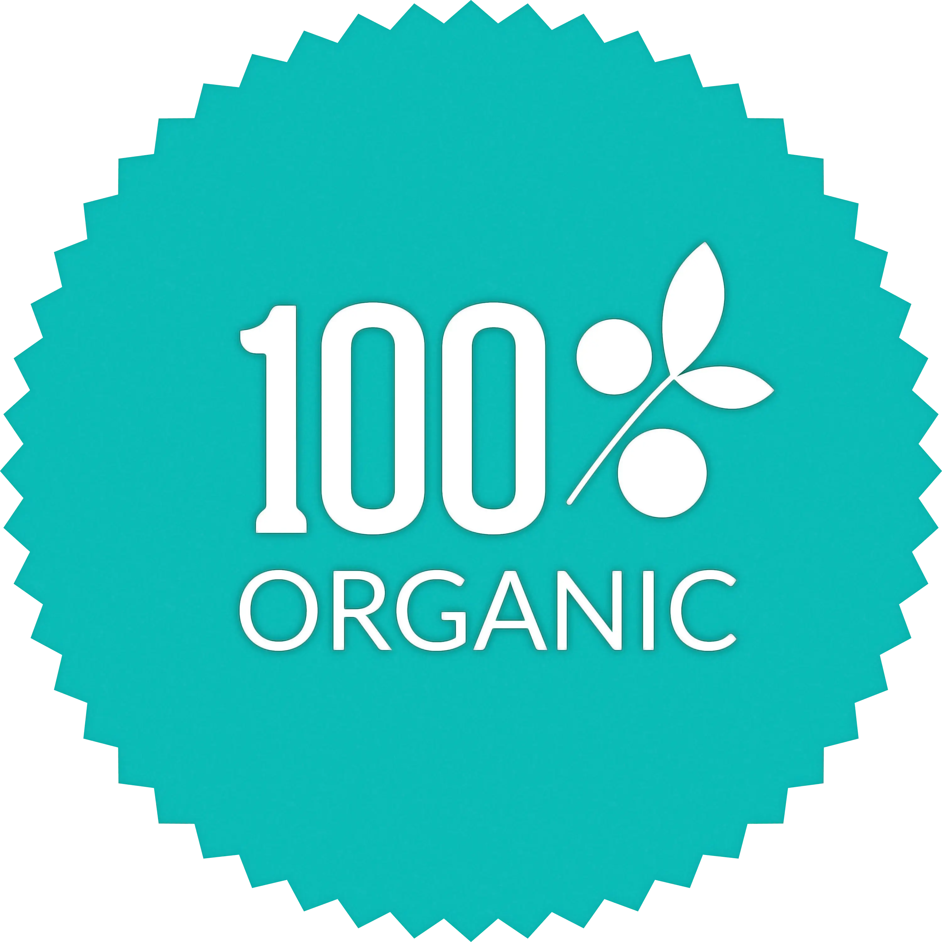 Teal 100% Organic Certification Badge