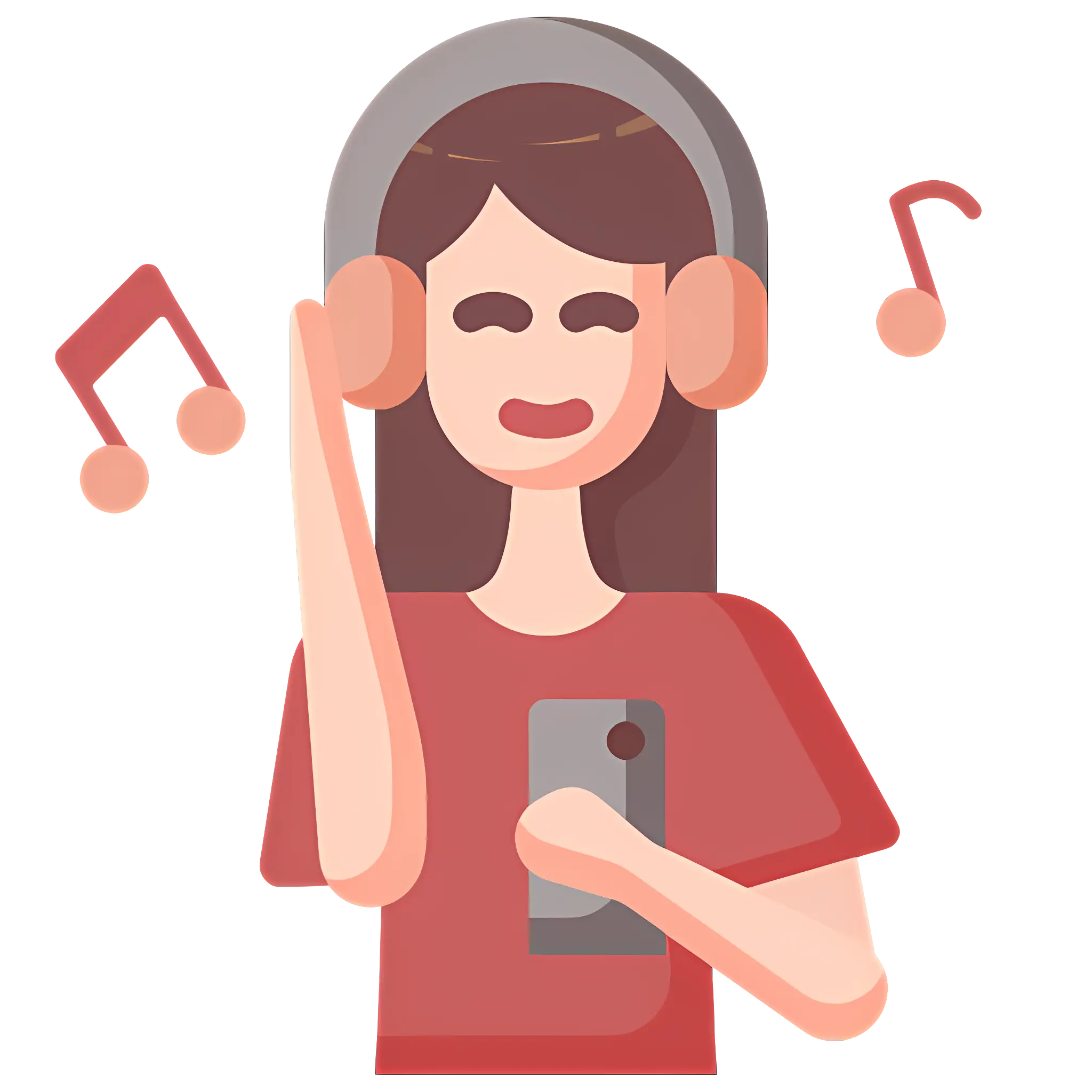 Woman Enjoying Music on Headphones