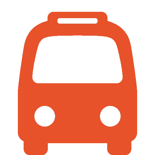 Simple Orange Bus Icon for Transportation