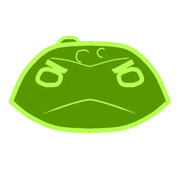 Angry Green Cartoon Face