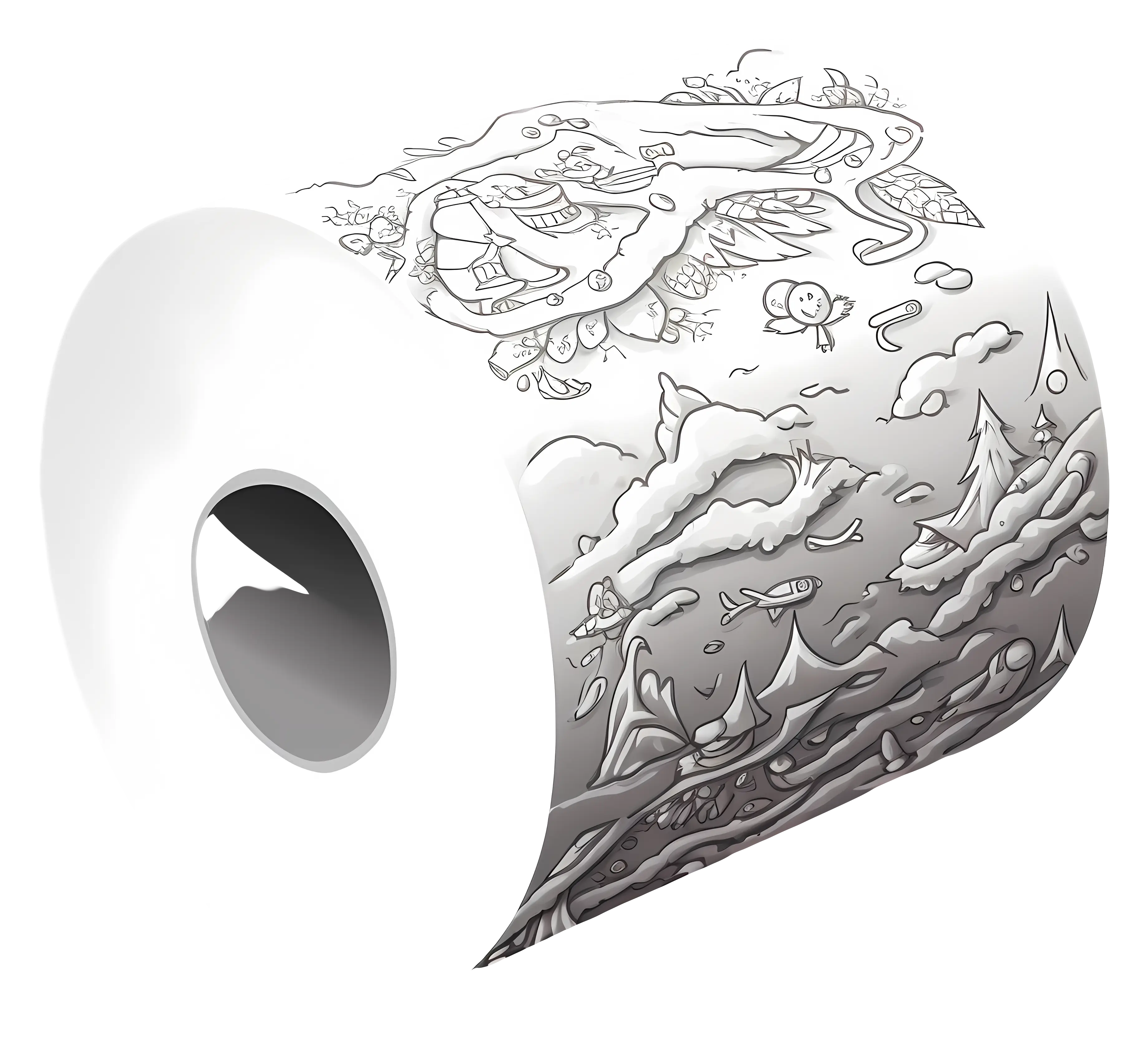 Artistic Doodle Toilet Paper Roll