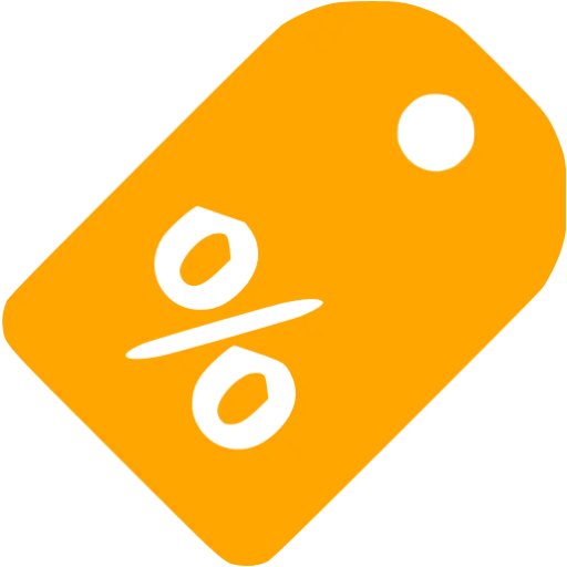 Orange Discount Percentage Tag