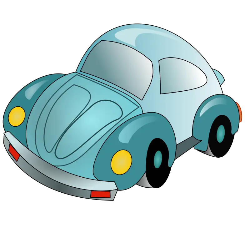 Cute Cartoon Blue Car Illustration
