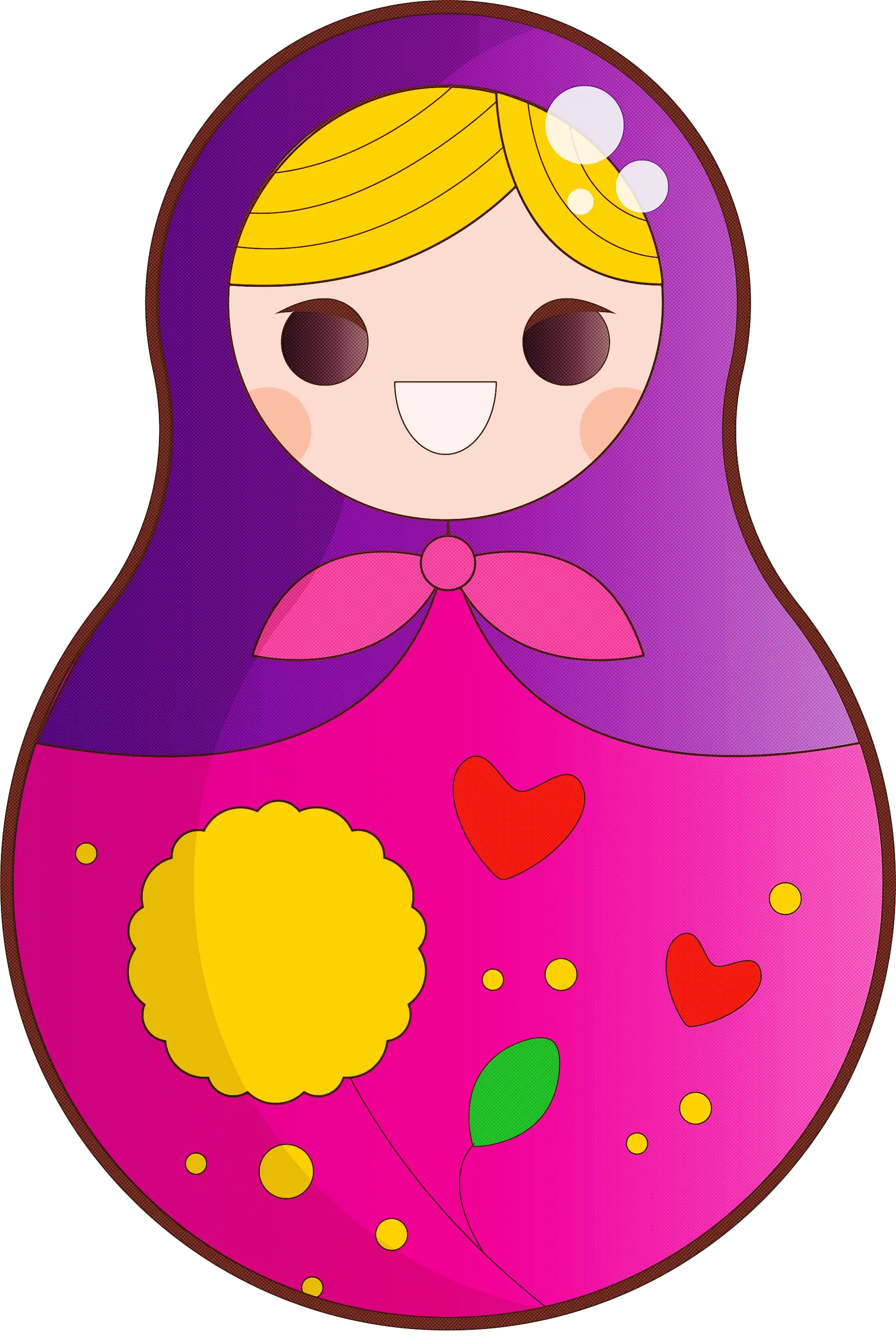 Cute Matryoshka Doll Illustration in Bright Colors
