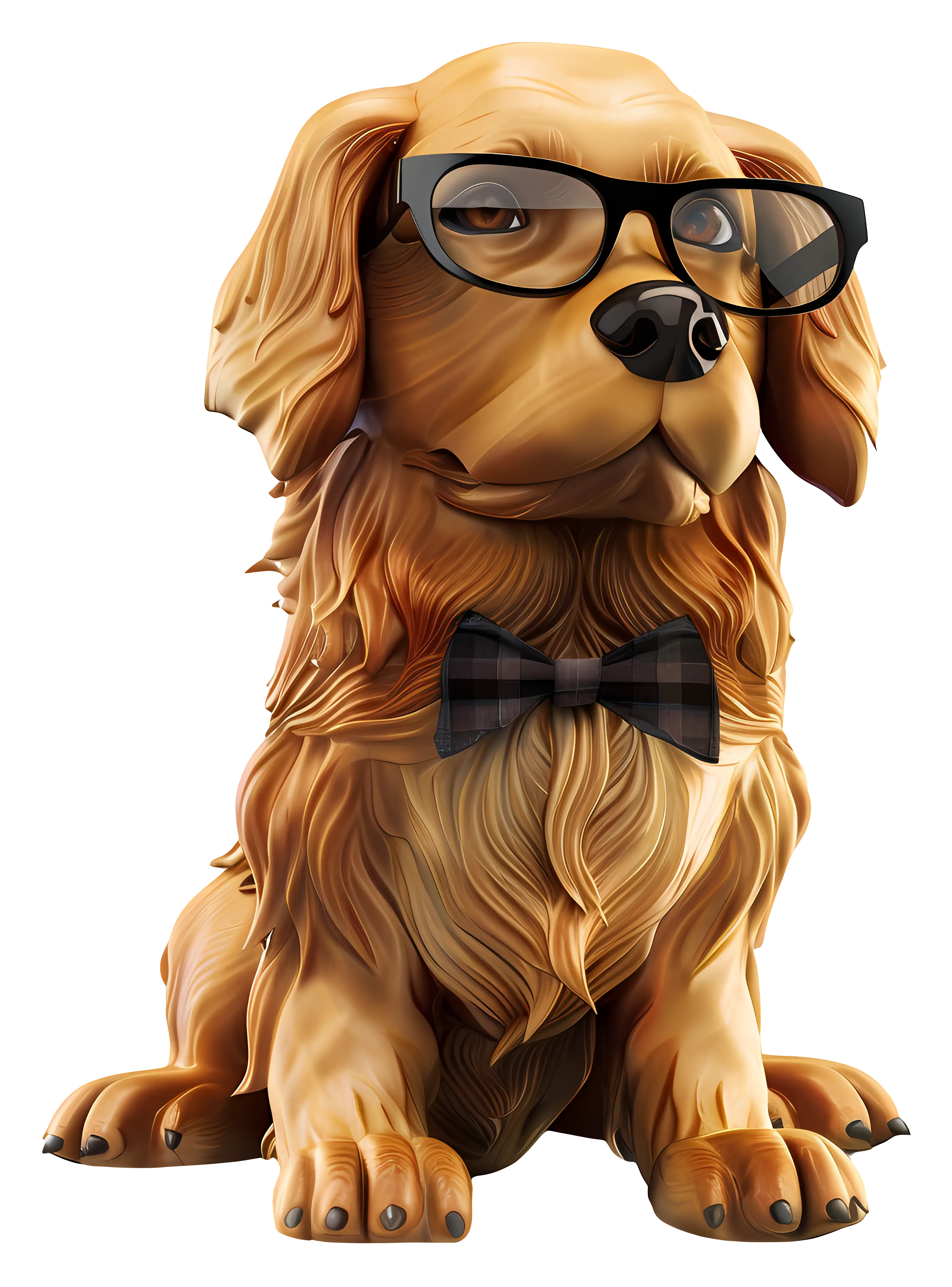 Stylish Dog with Glasses and Bow Tie