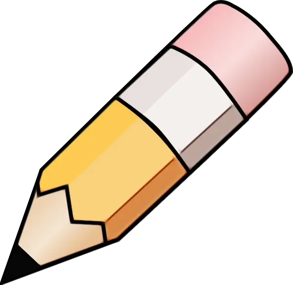 Yellow and Pink Cartoon Pencil