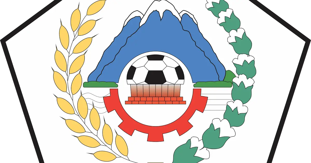 Emblem with Soccer and Mountains