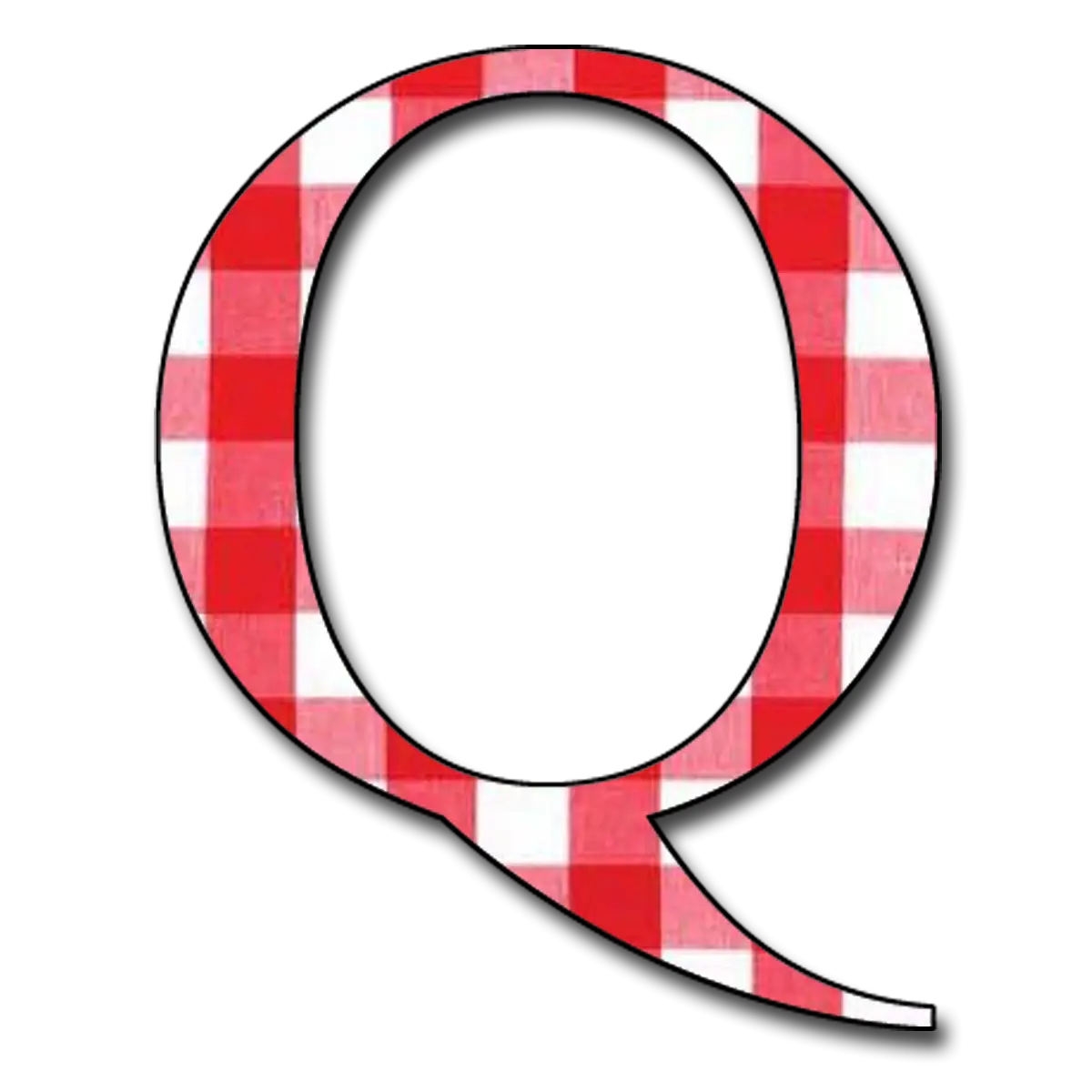 Red Checkered Letter Q Design