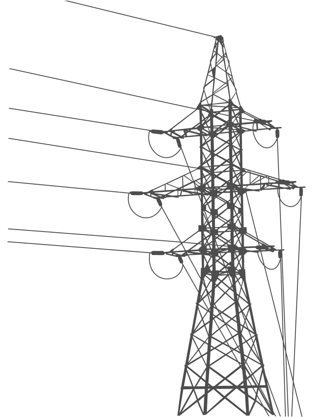 Electricity Transmission Tower with Power Lines
