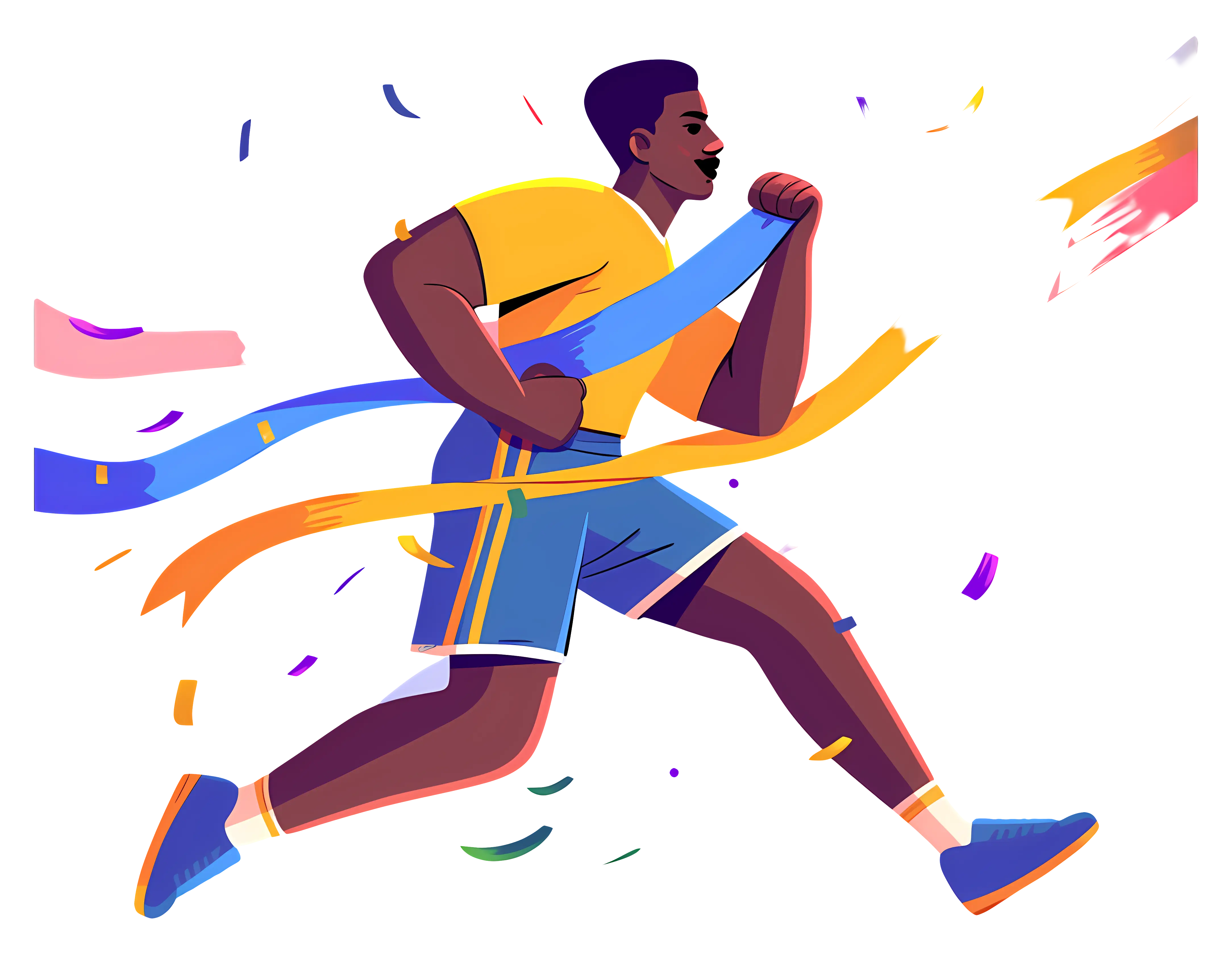 Runner Crossing Finish Line with Ribbon