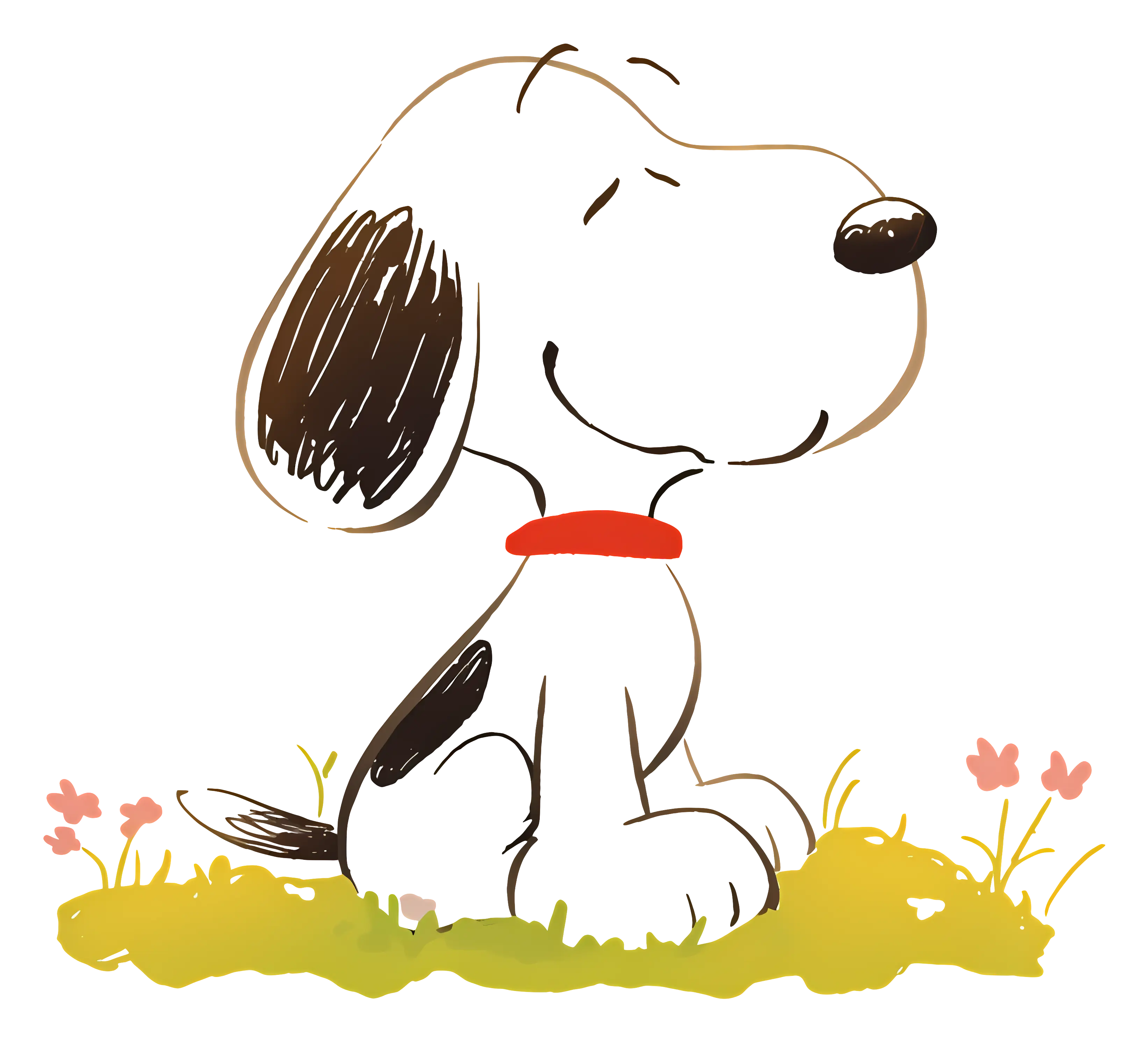 Cartoon Dog in Outdoor Nature Scene