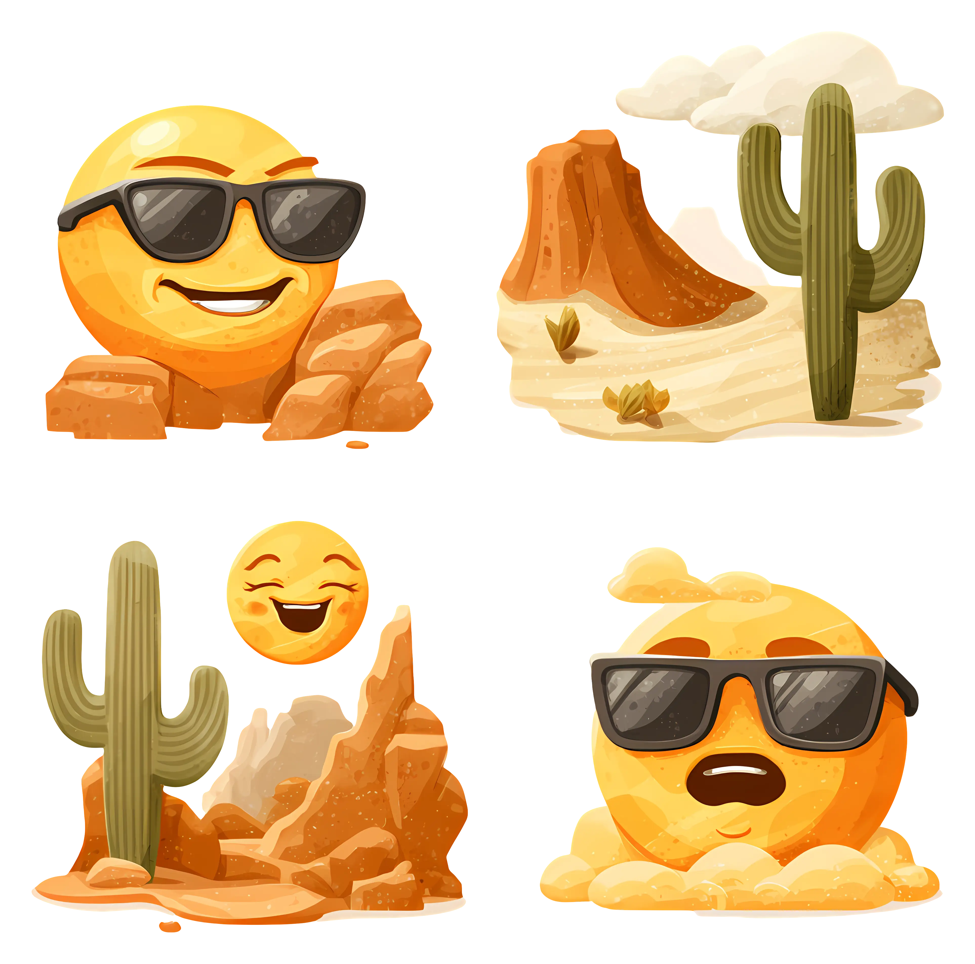 Sunglasses Emoji in Desert Scene