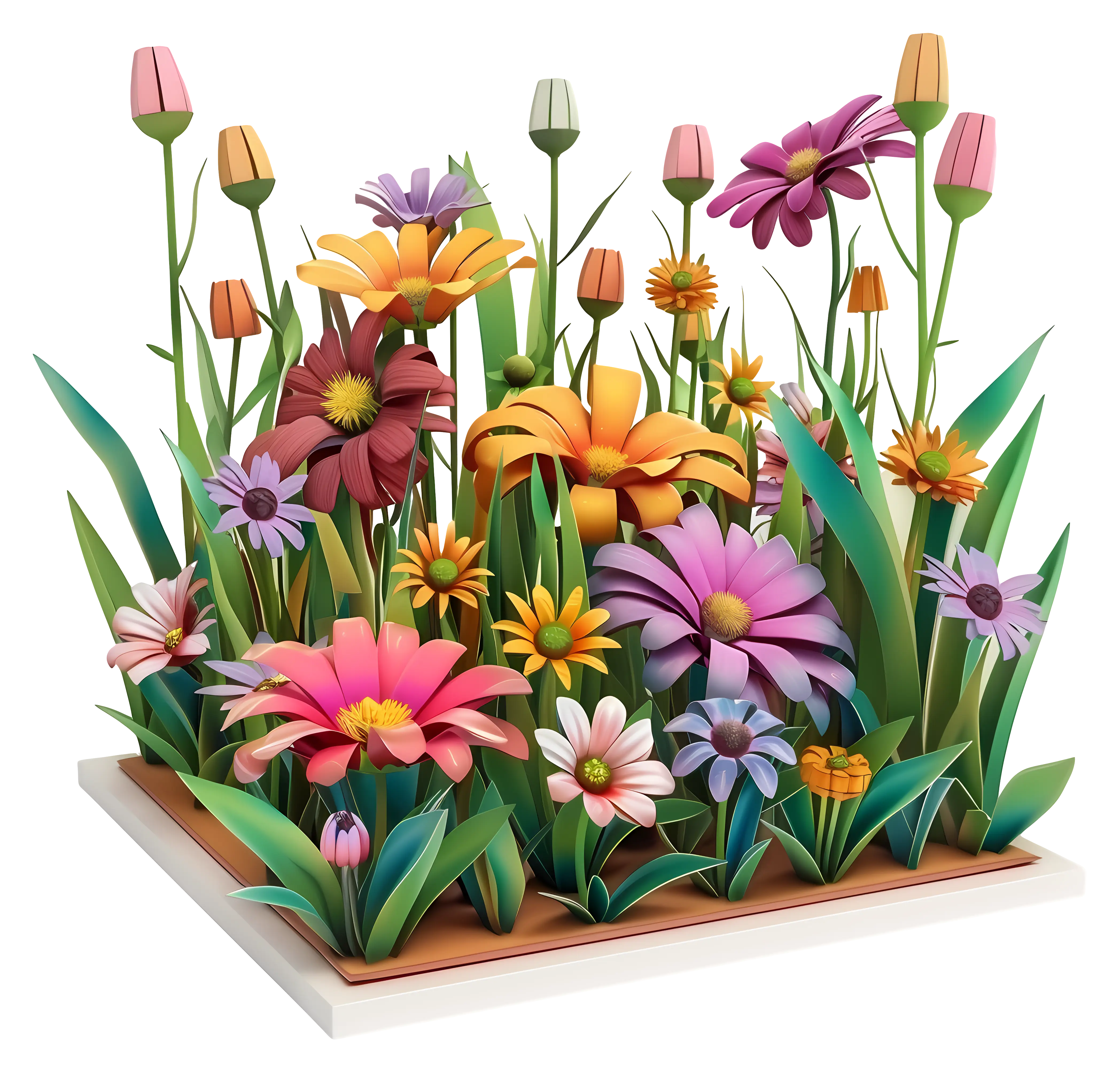 Colorful Blooming Flowers in Garden