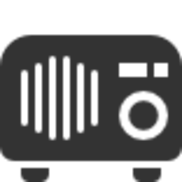 Black and White Radio Icon