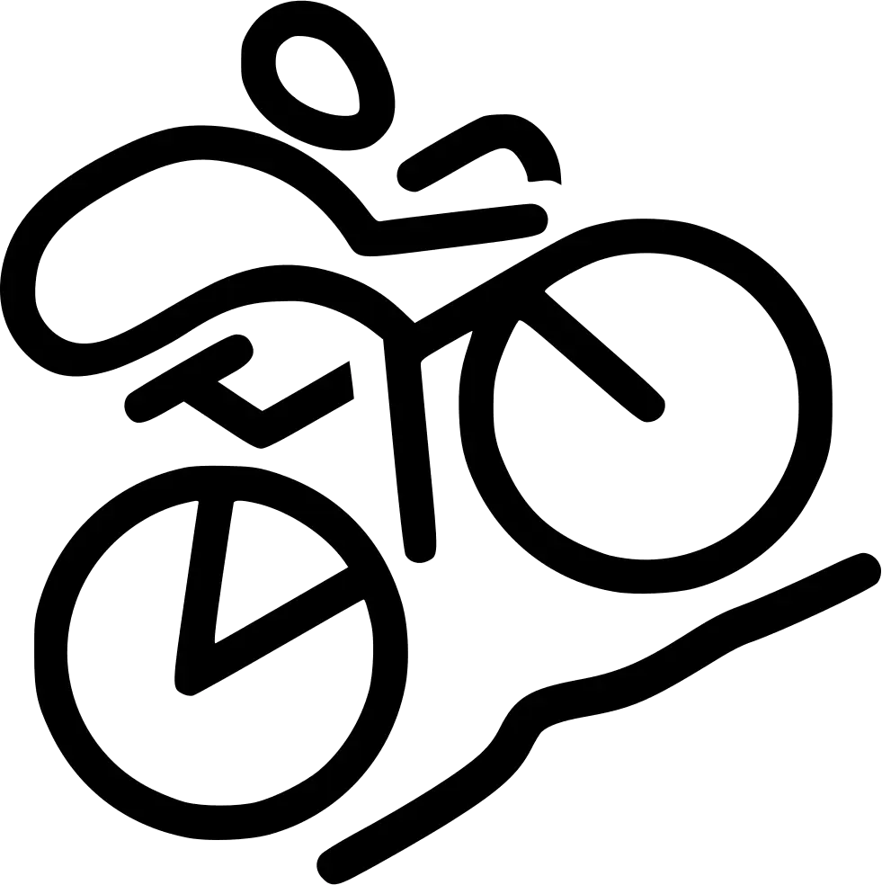 Cyclist Riding Bike Icon Artwork