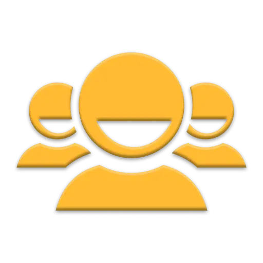 Yellow Group Icon with Smiling Faces