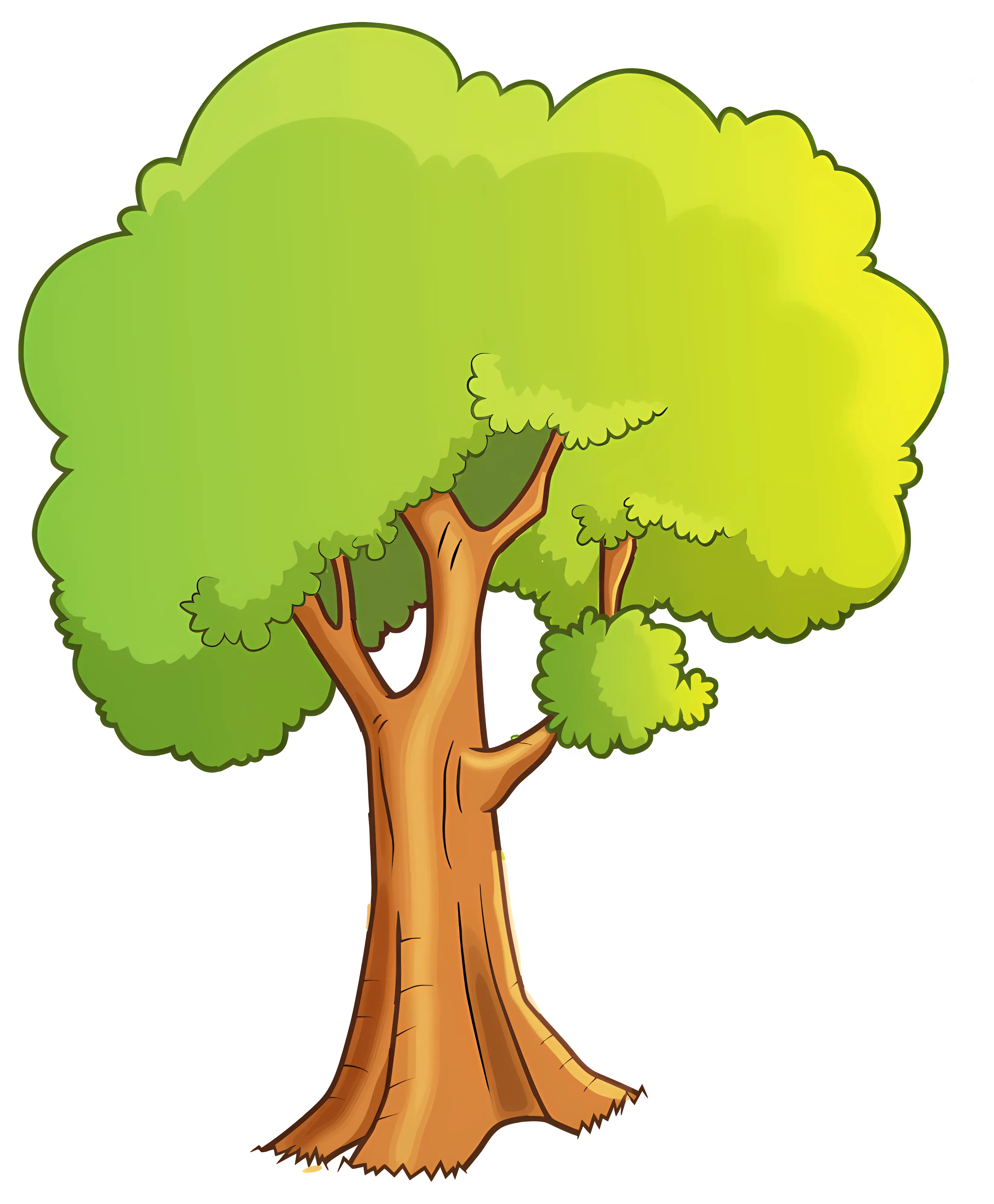 Green Tree Cartoon Illustration