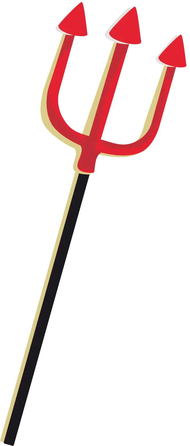 Red Trident Staff Illustration