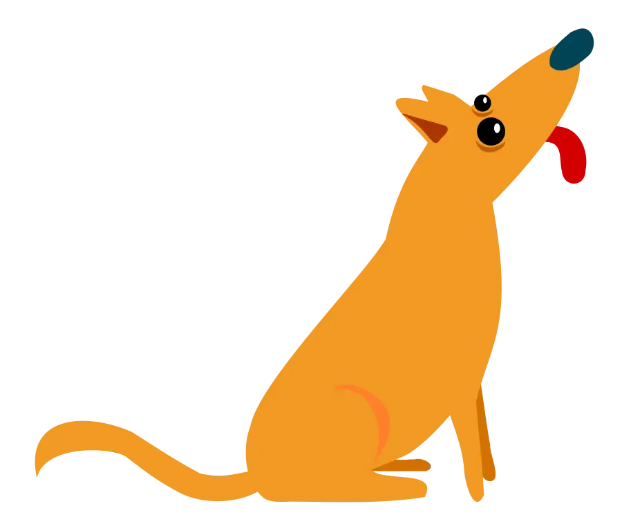 Cute Orange Dog Cartoon Illustration