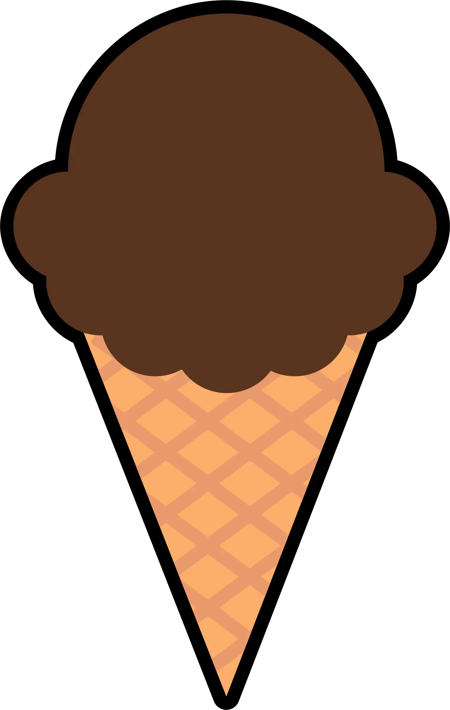 Chocolate Ice Cream on Waffle Cone